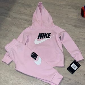 Nike pink toddler hoodie pant set